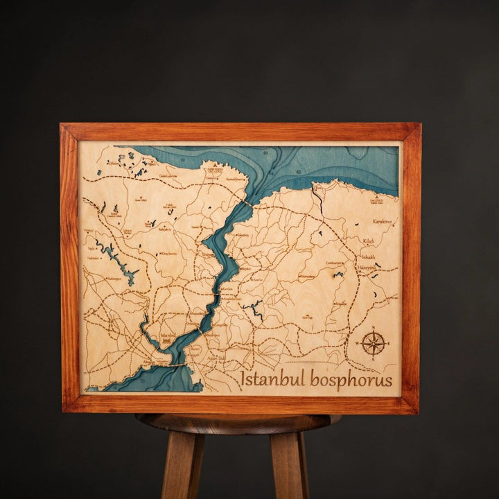 3D ISTANBUL BOSPHORUS WOOD MAP