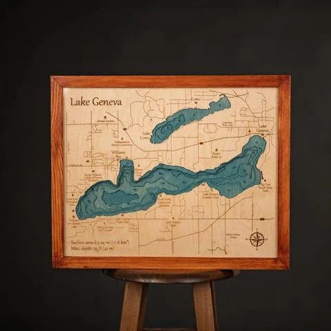 3D LAKE GENEVA MAP ZeWoodMap