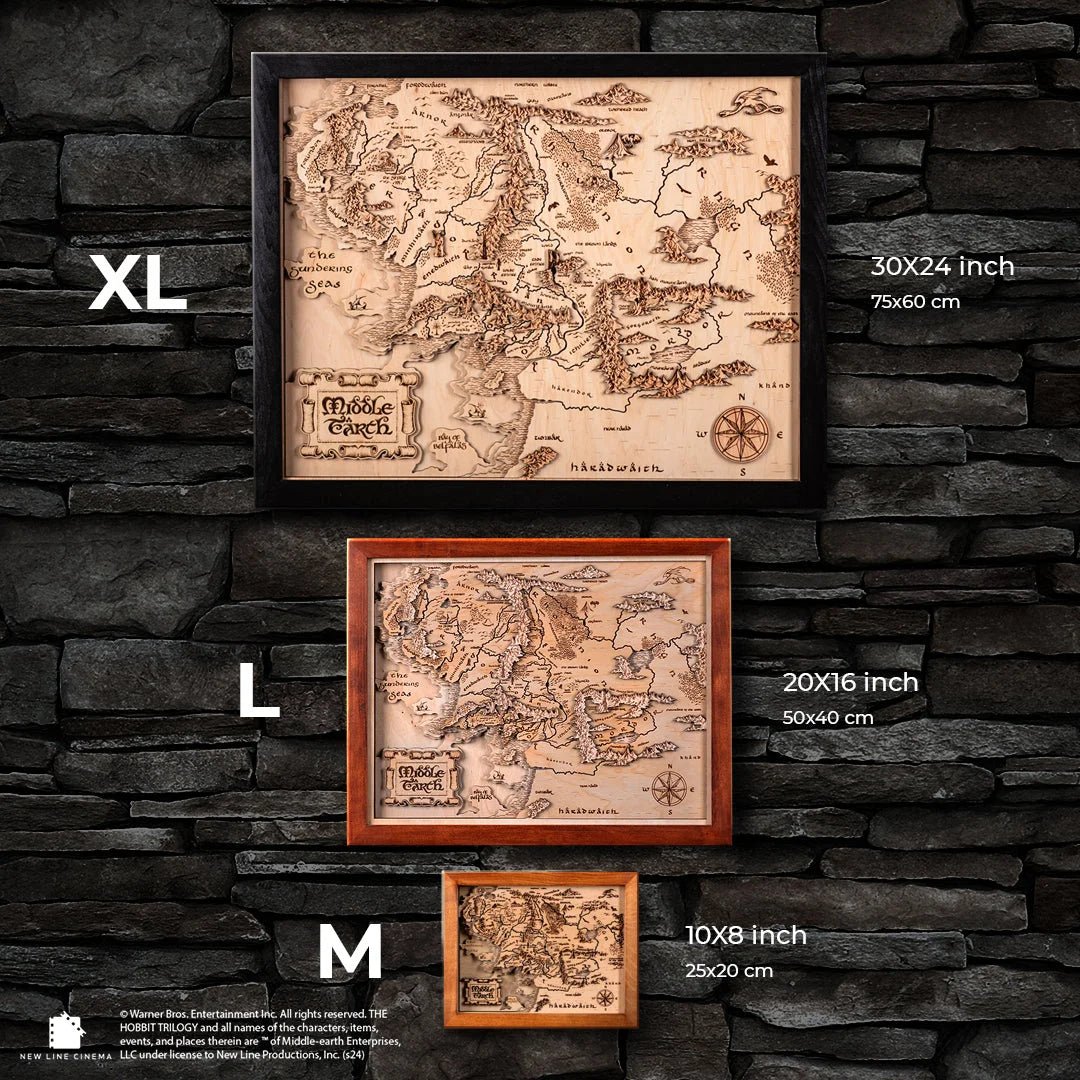 3D MIDDLE EARTH MAP NATURAL EDITION - ZeWood