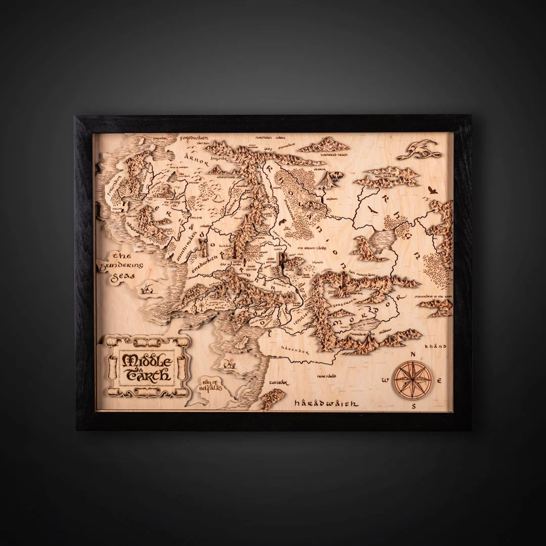 3D MIDDLE EARTH MAP NATURAL EDITION ZeWood Inc.