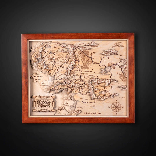 3D MIDDLE EARTH MAP NATURAL EDITION - ZeWood