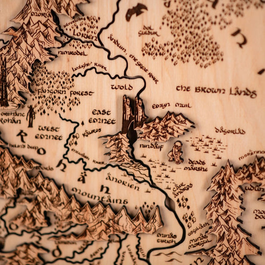 3D MIDDLE EARTH MAP NATURAL EDITION - ZeWood