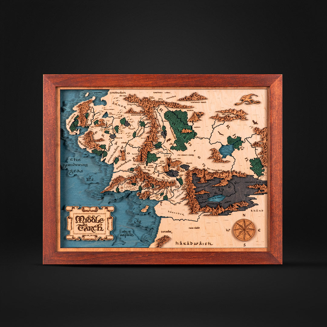 Frame and plexiglass included to your map of middle-earth for easy hanging, bringing joy for years to come.