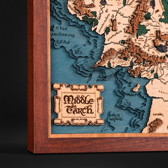 3D MIDDLE EARTH™ 3D WOOD MAP MULTICOLORED EDITION - ZeWood