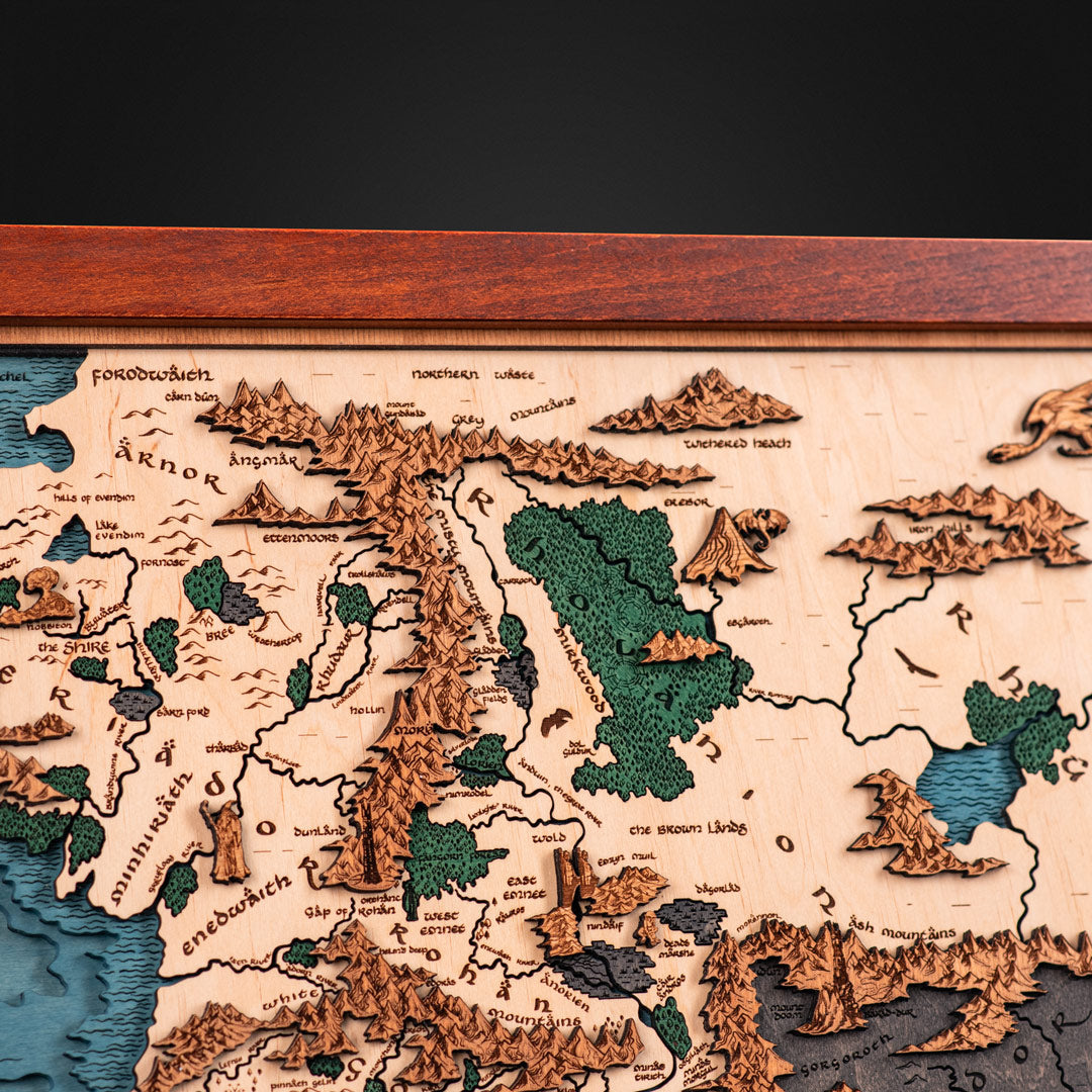 Free International Express shipping worldwide of your lord of the rings wooden map