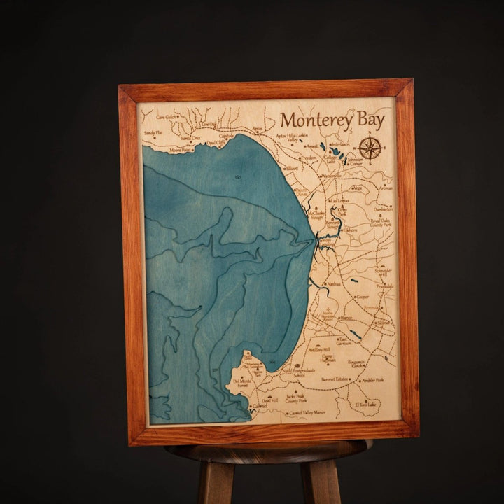 3D MONTEREY BAY WOOD MAP