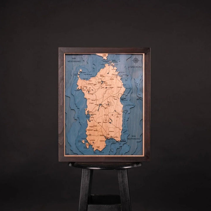 3D SARDINIA WOOD MAP