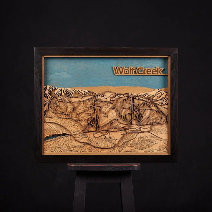 3D SKI RESORT WOOD MAP: WOLF CREEK