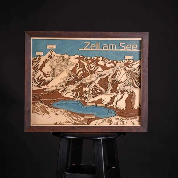 3D SKI RESORT WOOD MAP: ZELL AM SEE