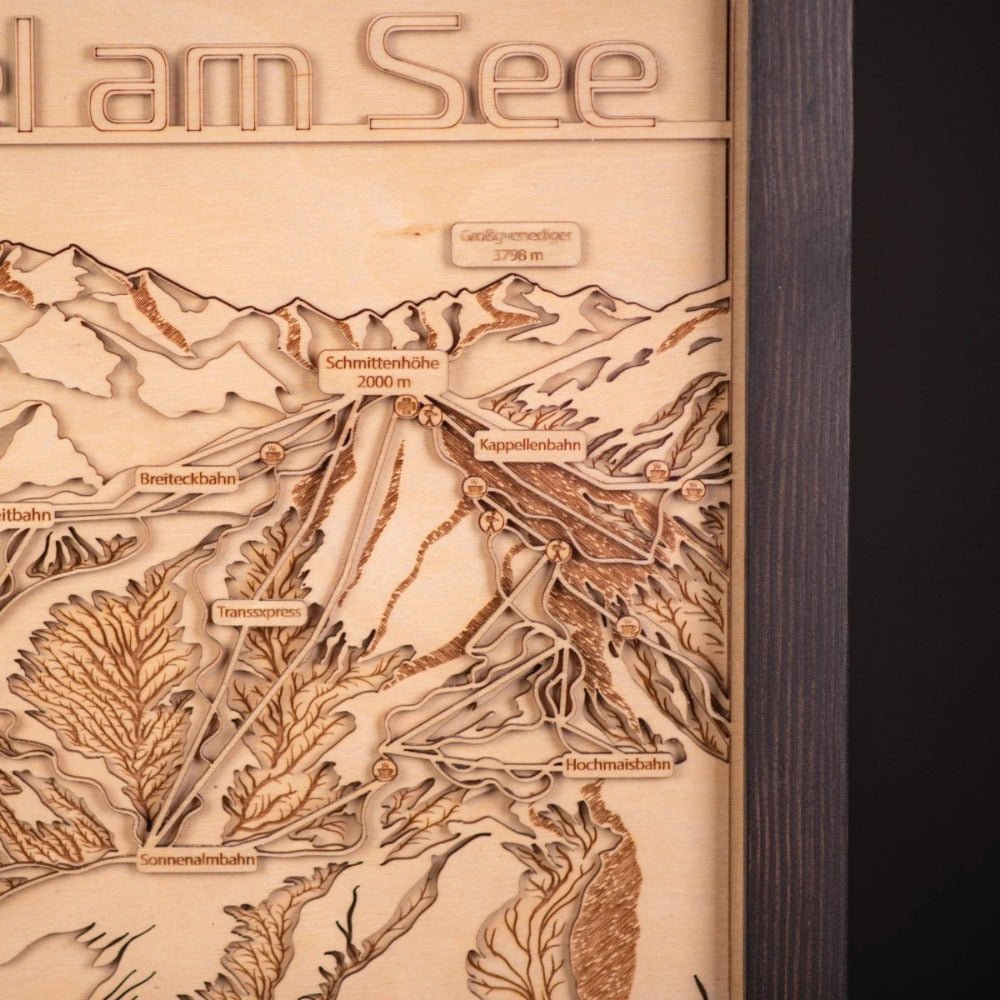 3D SKI RESORT MAP: ZELL AM SEE (NATURAL WOOD) - ZeWood