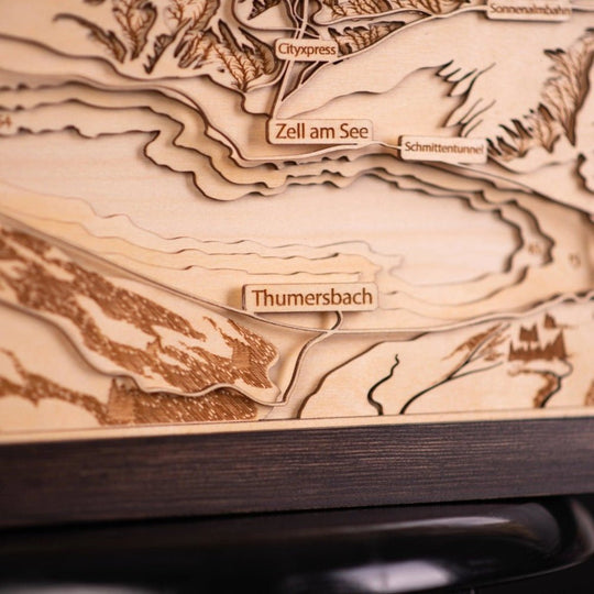 3D SKI RESORT MAP: ZELL AM SEE (NATURAL WOOD) - ZeWood