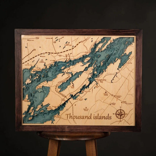 3D THOUSAND ISLANDS WOOD MAP ZeWoodMap