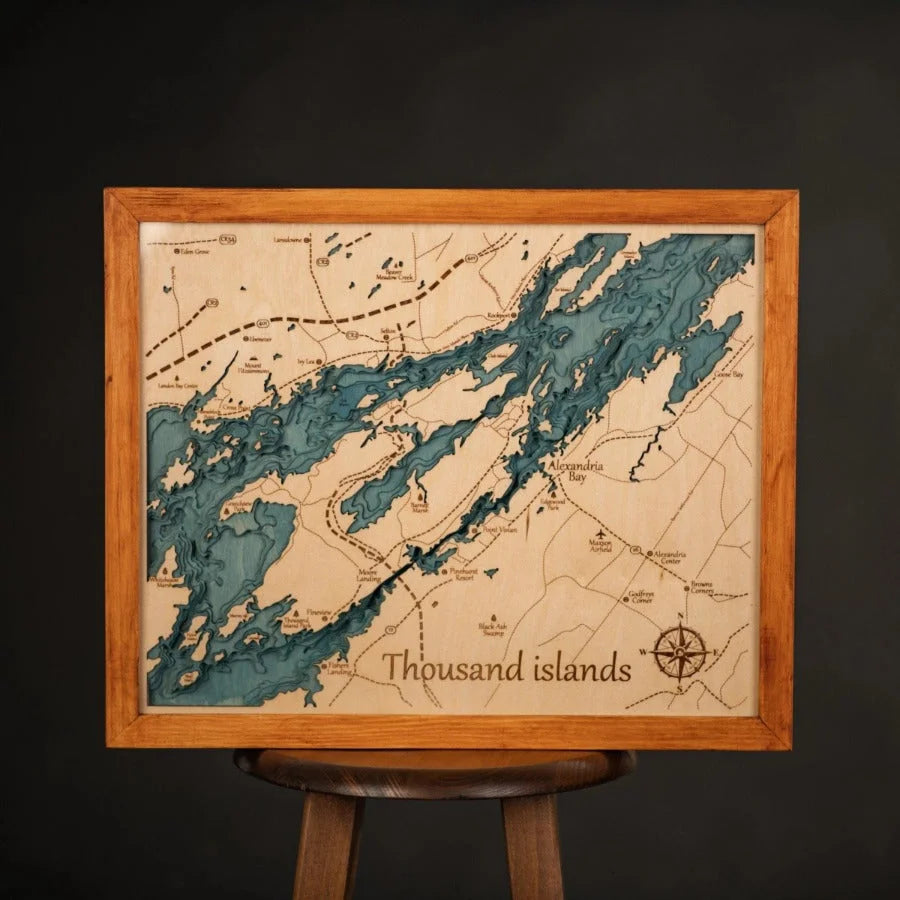 3D THOUSAND ISLANDS WOOD MAP ZeWoodMap