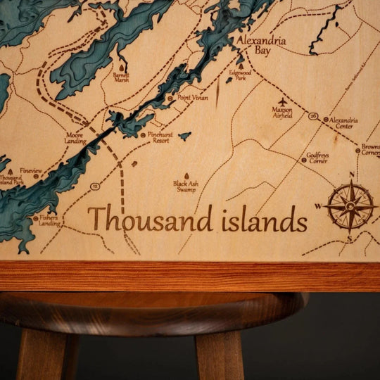 3D THOUSAND ISLANDS WOOD MAP ZeWoodMap