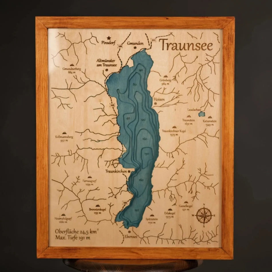 3D TRAUNSEE WOODEN MAP ZeWood Inc.