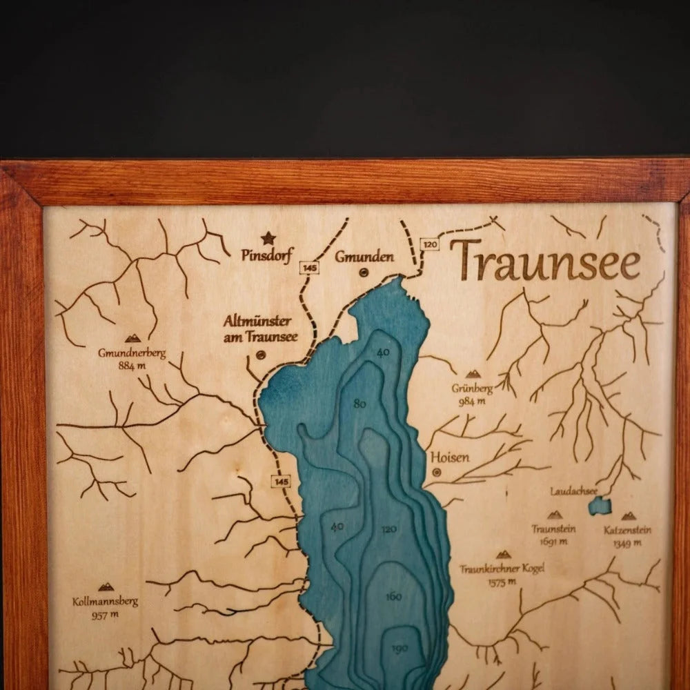 3D TRAUNSEE WOODEN MAP ZeWood Inc.