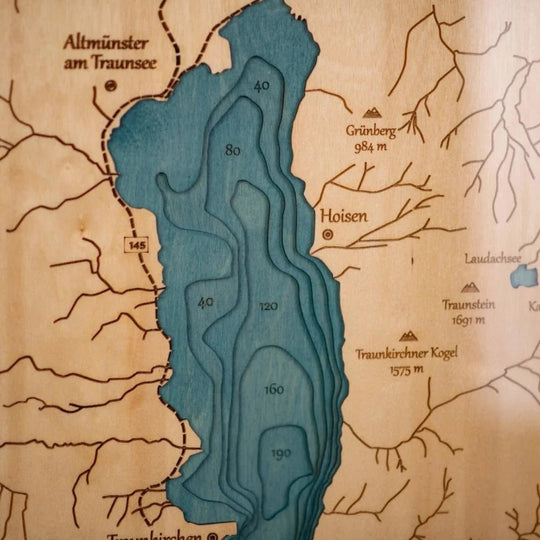 3D TRAUNSEE WOODEN MAP - ZeWood