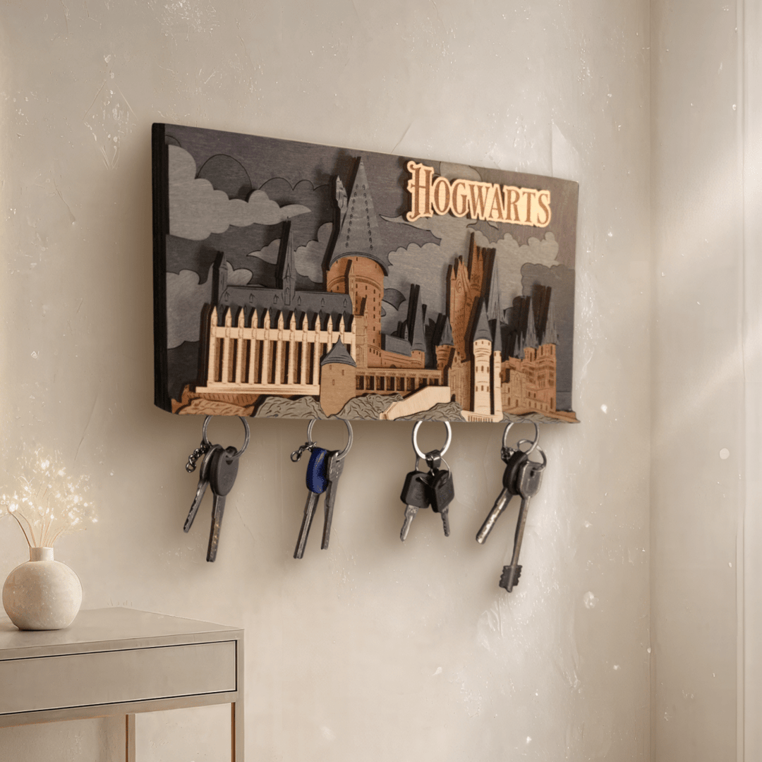 HOGWARTS™ MAGNETIC 3D WOOD KEY HOLDER - ZeWood