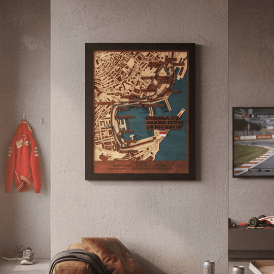 FORMULA 1 GRAND PRIX DE MONACO 3D WOOD MAP - ZeWood