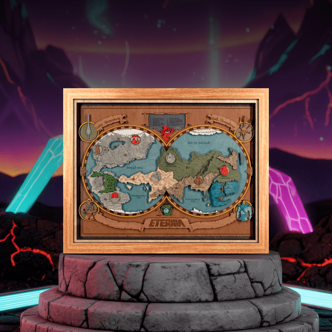 3D WOODEN MYSTIC REALMS MAP - ZeWood