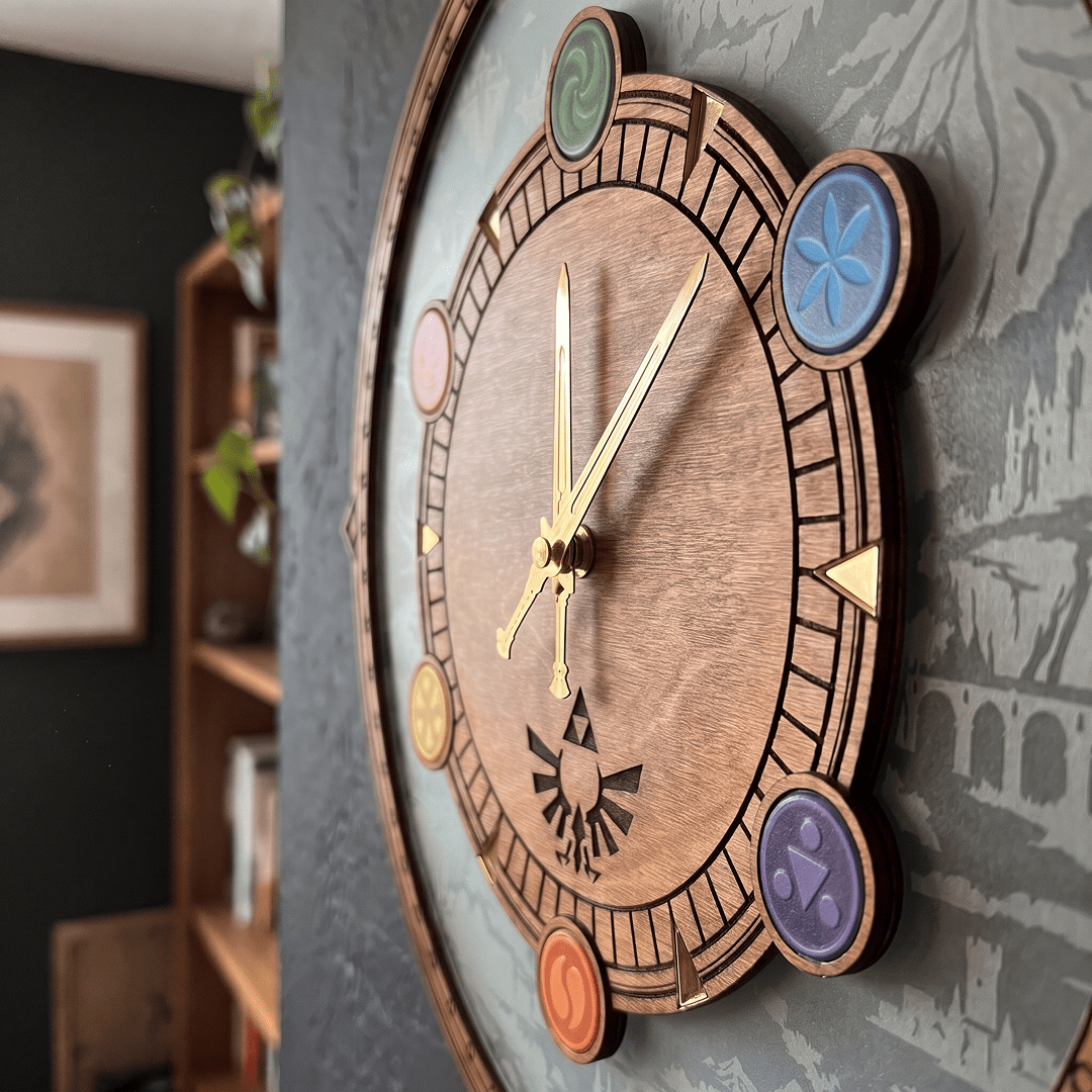 HYRULE ECHOES OF TIME WOODEN 3D WALL CLOCK - ZeWood
