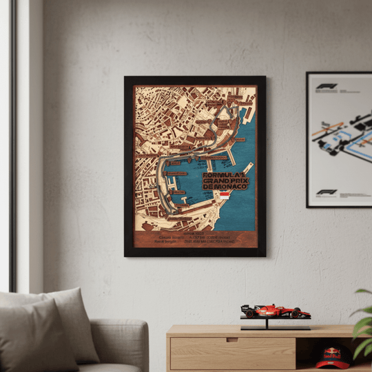 FORMULA 1 GRAND PRIX DE MONACO 3D WOOD MAP - ZeWood