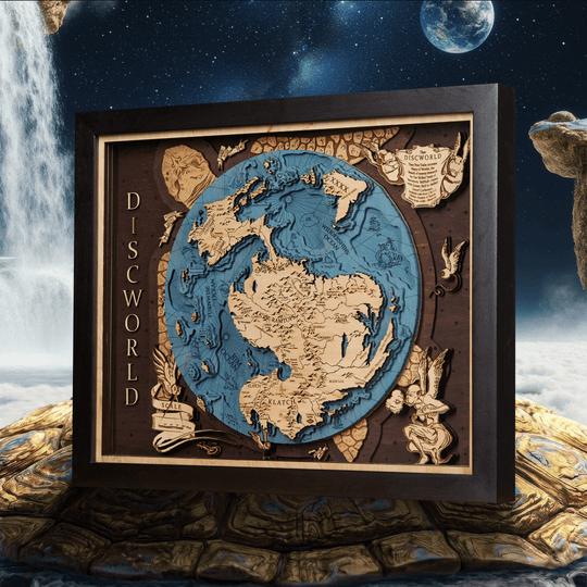 3D DISCWORLD WOOD MAP - ZeWood