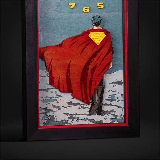 Inspirational Superman superhero clock for nerdy room decor.