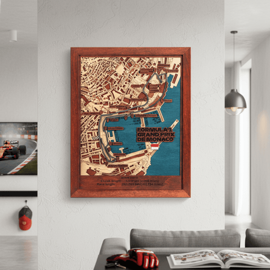 FORMULA 1 GRAND PRIX DE MONACO 3D WOOD MAP - ZeWood
