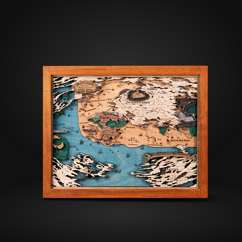 Highly detailed FF14 world map with iconic Eorzea landscapes.
