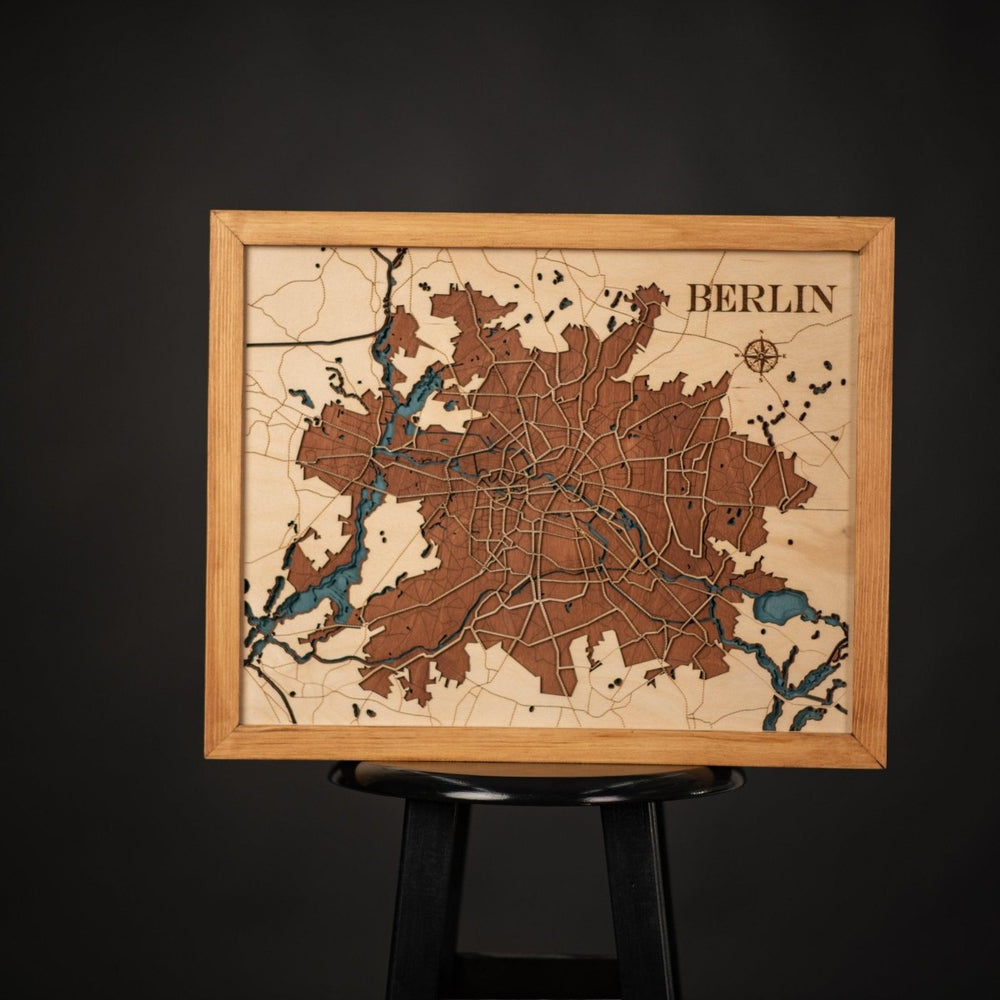 3D BERLIN WOOD MAP - ZeWood