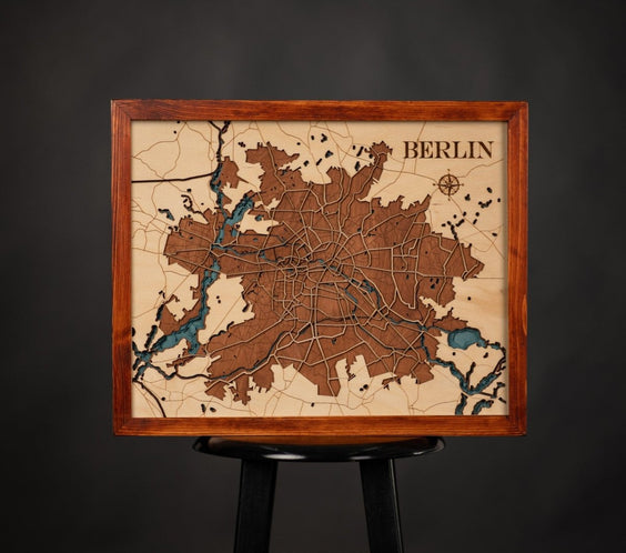 3D BERLIN WOOD MAP - ZeWood