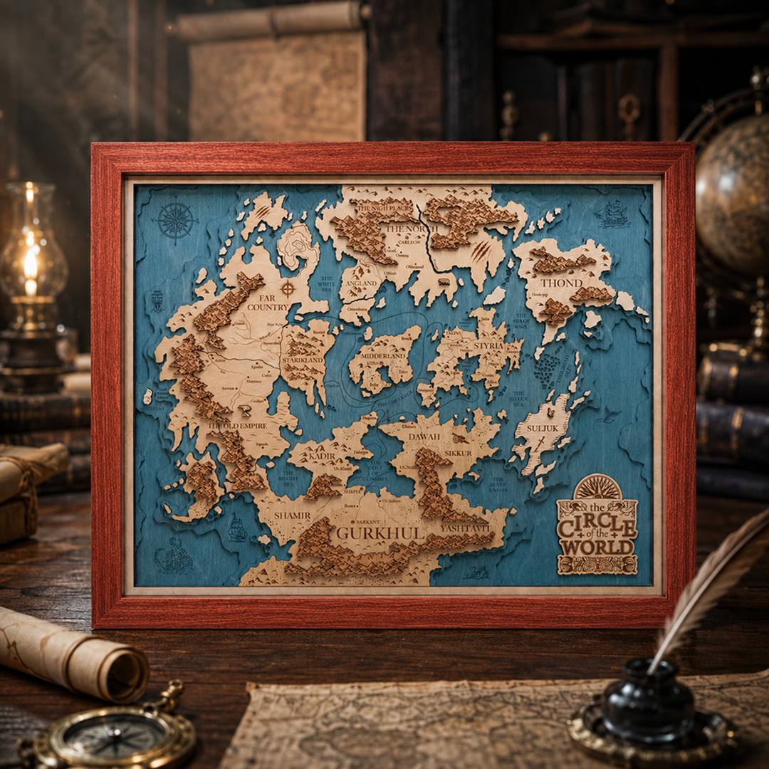 THE CIRCLE OF THE WORLD 3D WOOD MAP