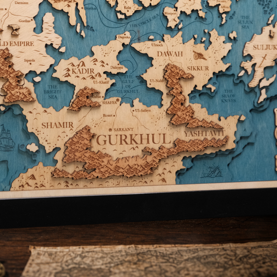 THE CIRCLE OF THE WORLD 3D WOOD MAP