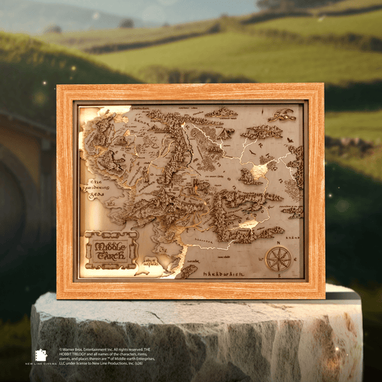 3D MIDDLE EARTH™ 3D WOOD MAP NATURAL EDITION - ZeWood