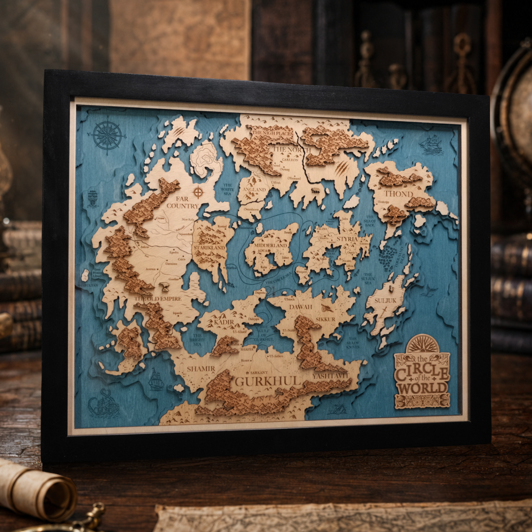 THE CIRCLE OF THE WORLD 3D WOOD MAP