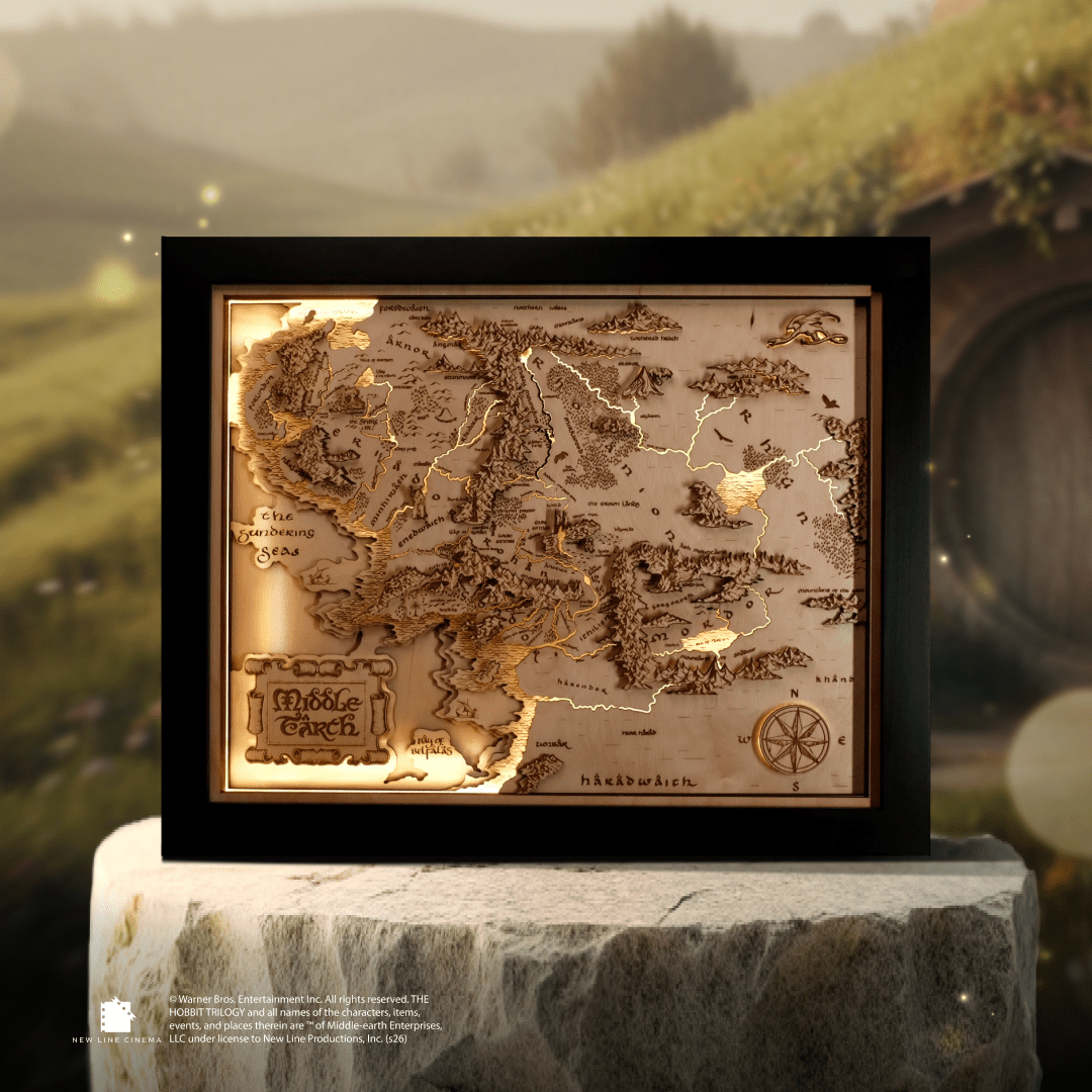 3D MIDDLE EARTH™ 3D WOOD MAP NATURAL EDITION - ZeWood