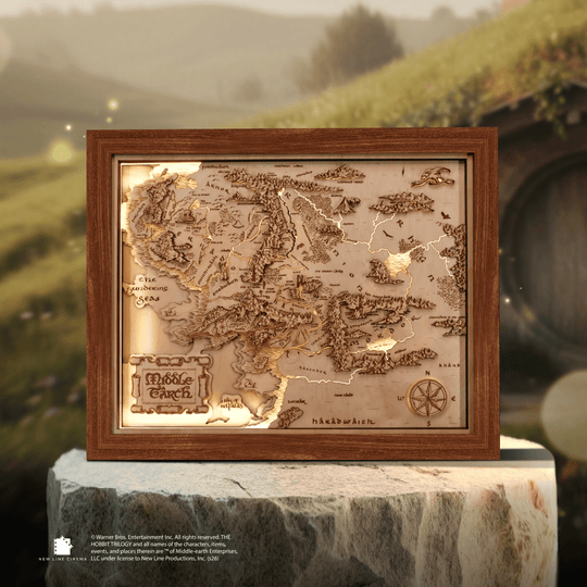 3D MIDDLE EARTH™ 3D WOOD MAP NATURAL EDITION - ZeWood