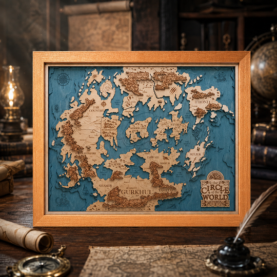 THE CIRCLE OF THE WORLD 3D WOOD MAP