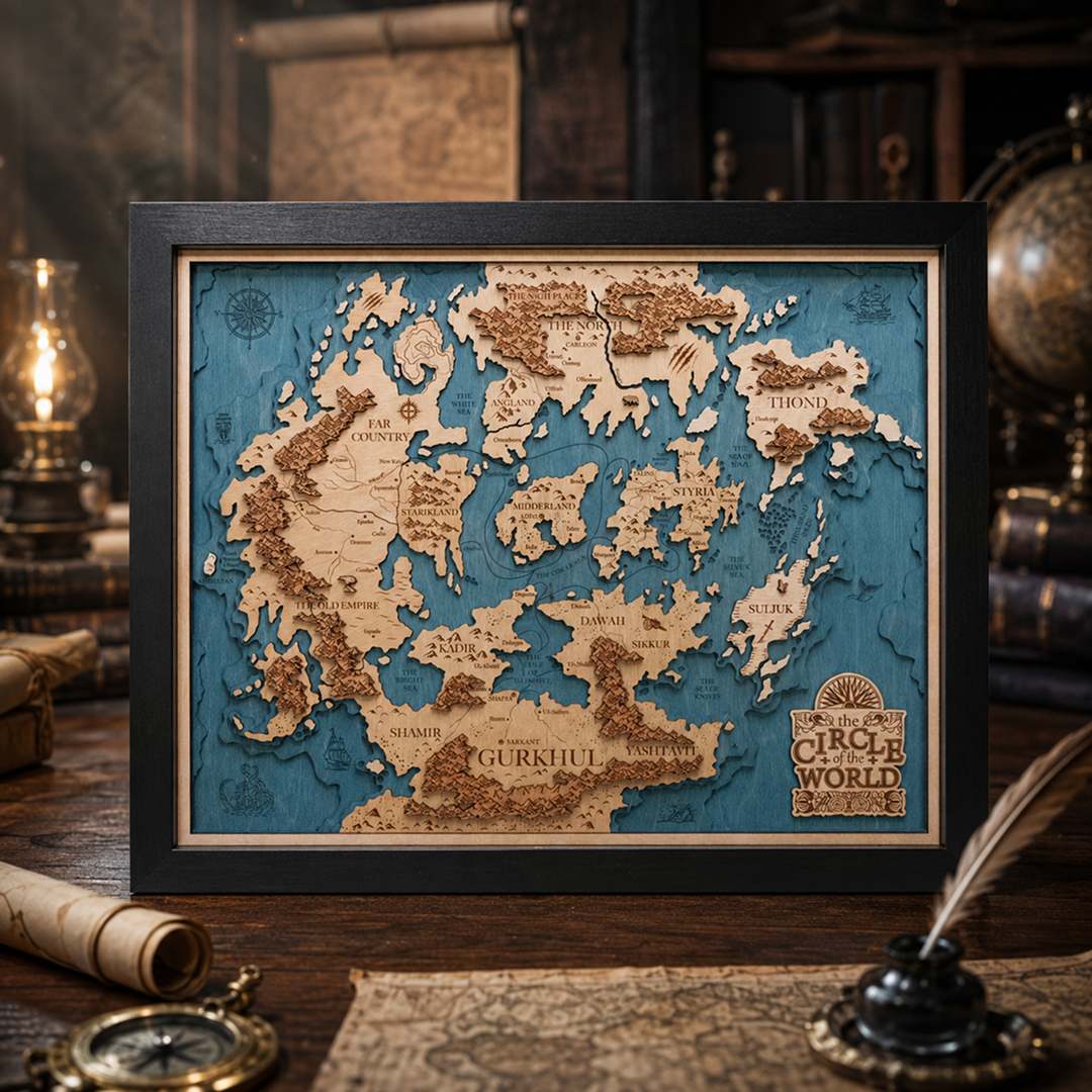 THE CIRCLE OF THE WORLD 3D WOOD MAP