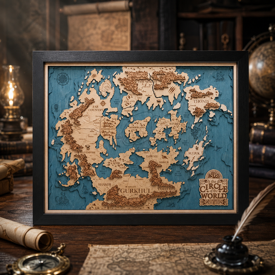 THE CIRCLE OF THE WORLD 3D WOOD MAP