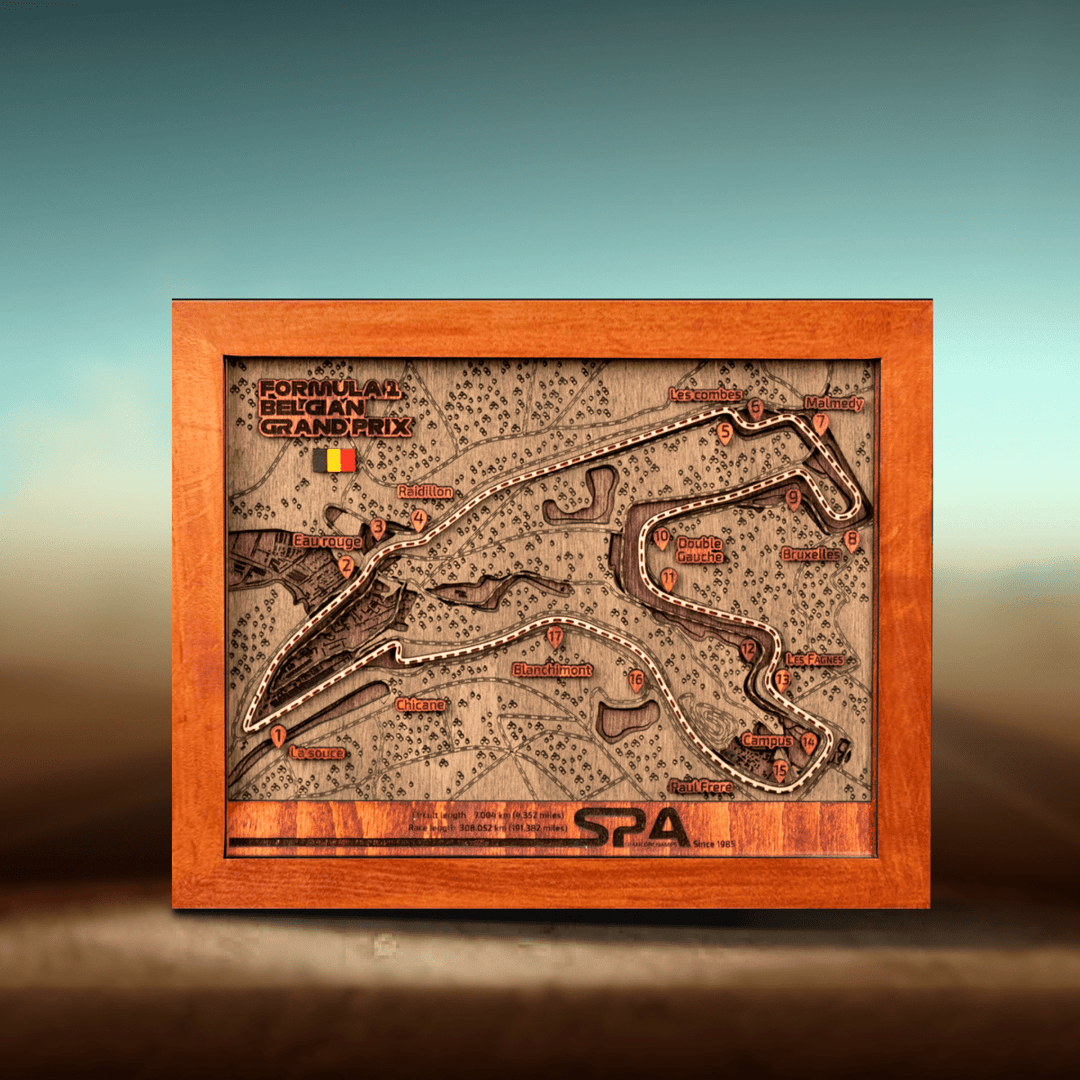 FORMULA 1 CIRCUIT DE SPA - FRANCORCHAMPS 3D WOOD MAP - ZeWood