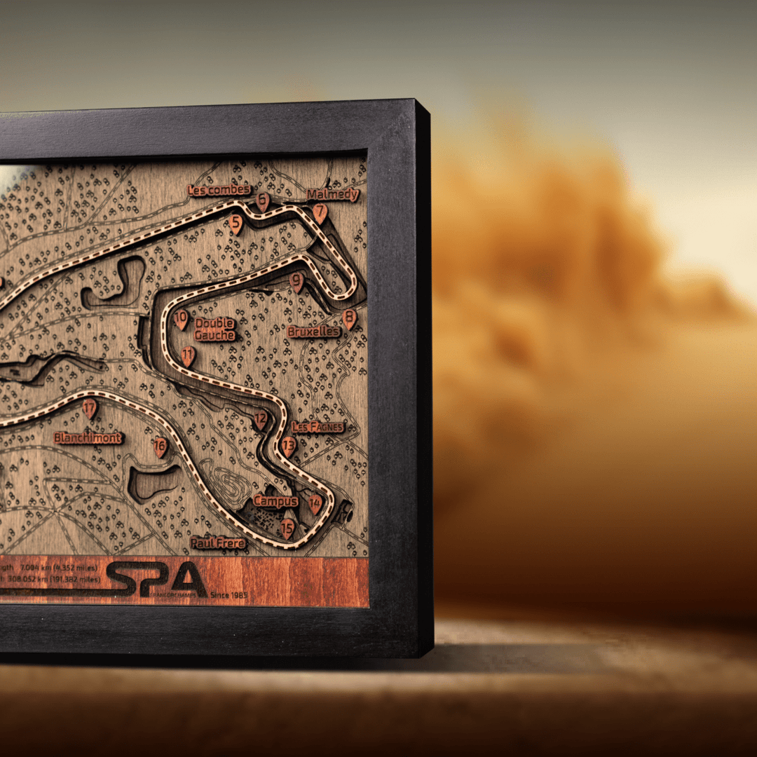 FORMULA 1 CIRCUIT DE SPA - FRANCORCHAMPS 3D WOOD MAP - ZeWood