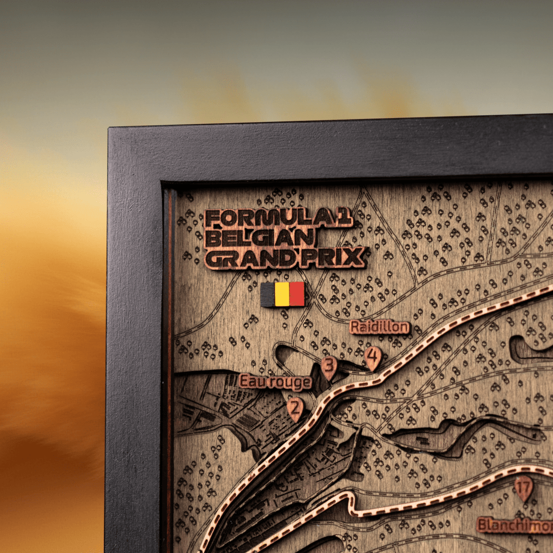 FORMULA 1 CIRCUIT DE SPA - FRANCORCHAMPS 3D WOOD MAP - ZeWood