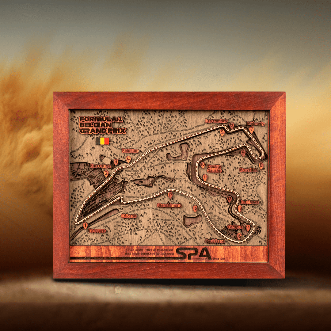 FORMULA 1 CIRCUIT DE SPA - FRANCORCHAMPS 3D WOOD MAP - ZeWood