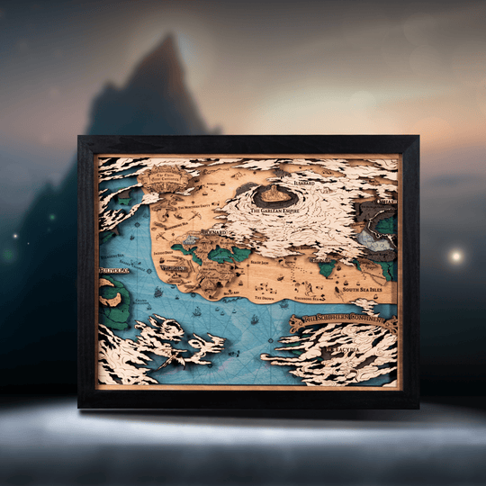 CUSTOM FANTASY 3D WOOD WORLD MAP - ZeWood
