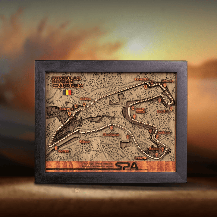 FORMULA 1 CIRCUIT DE SPA-FRANCORCHAMPS 3D WOOD MAP