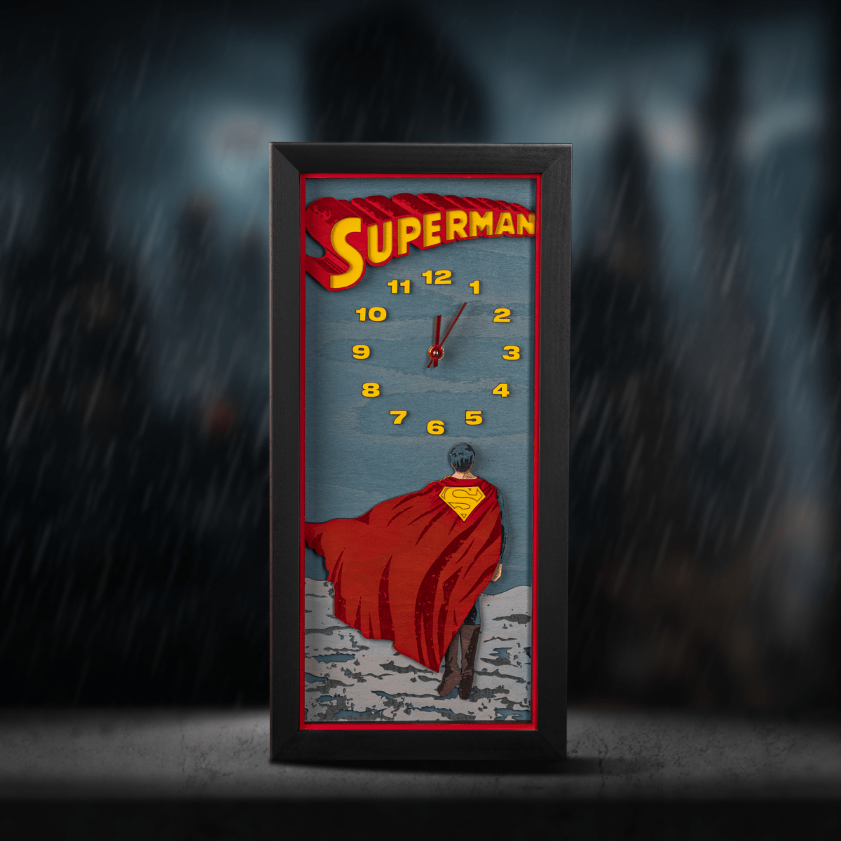 SUPERMAN™ 3D WOOD WALL CLOCK - ZeWood