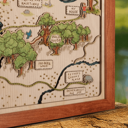 WINNIE THE POOH 3D WOOD MAP - ZeWood