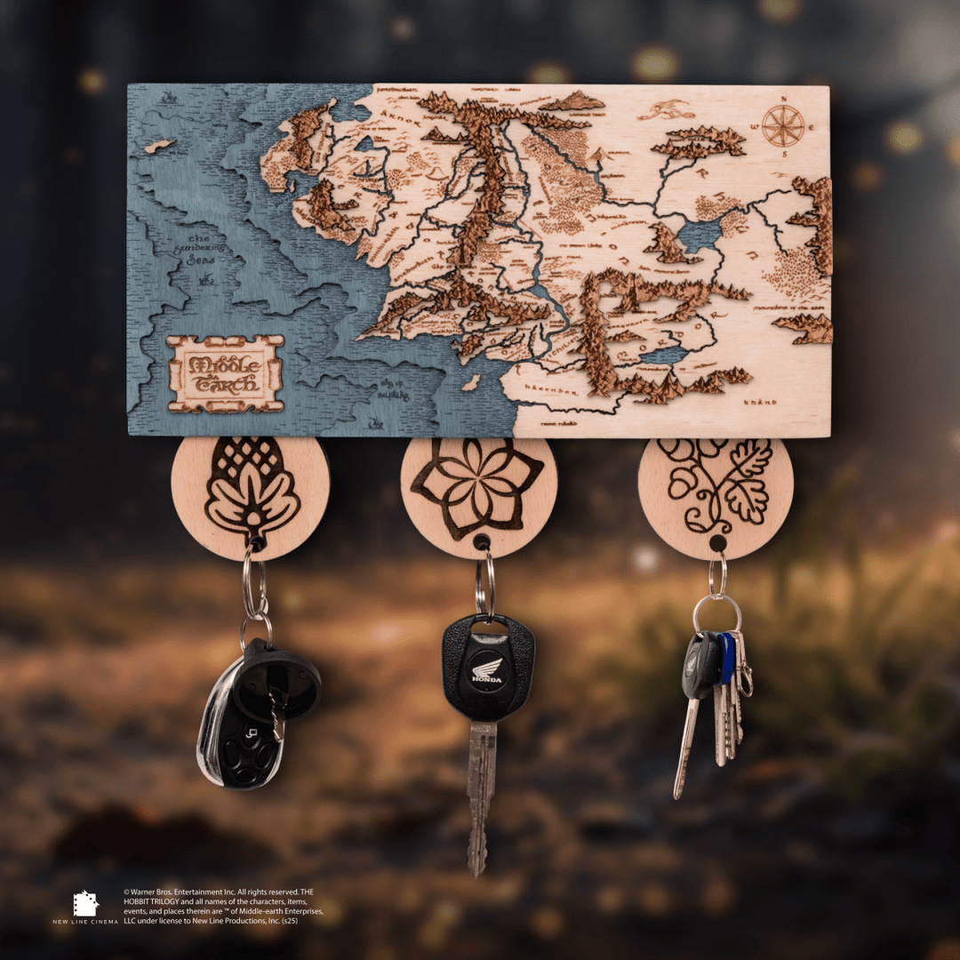 MIDDLE EARTH™ 3D KEY HOLDER – a thoughtful wood anniversary gift - ZeWood